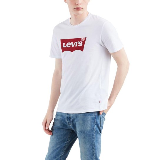 Camiseta Levis Logo Batwing Classic Masculina - Branco Menor preço em Camiseta Levis Logo Batwing Classic Masculina - Branco