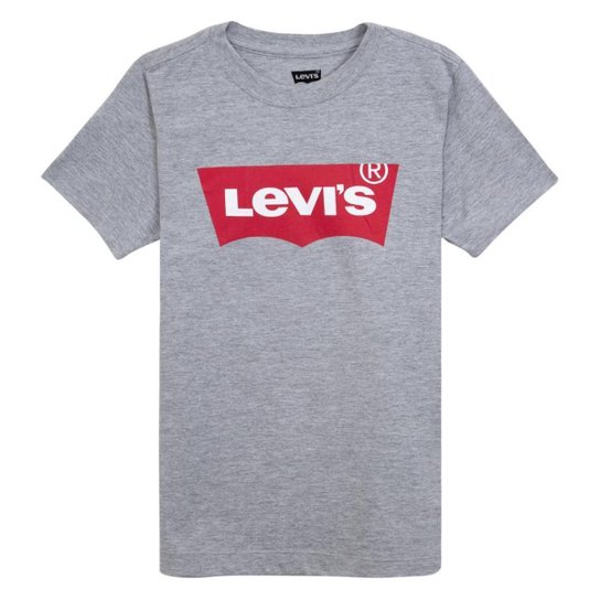 Camiseta Levis Logo Batwing Infantil - 10001 - Cinza Menor preço em Camiseta Levis Logo Batwing Infantil - 10001 - Cinza