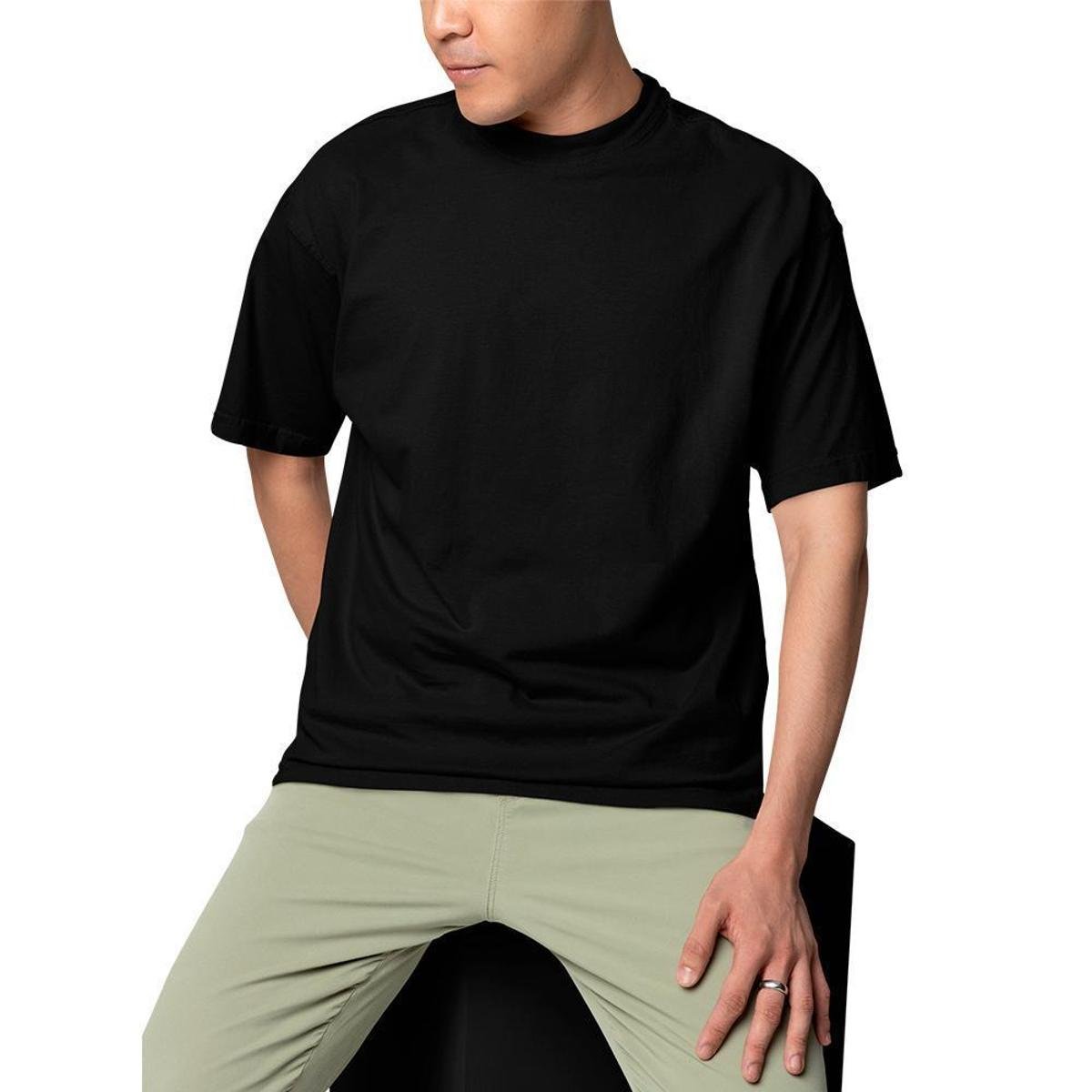 Camiseta Lisa Basica Sem Estampa Algodão 30.1 Malha Premium Macia Casual Minimal Liso