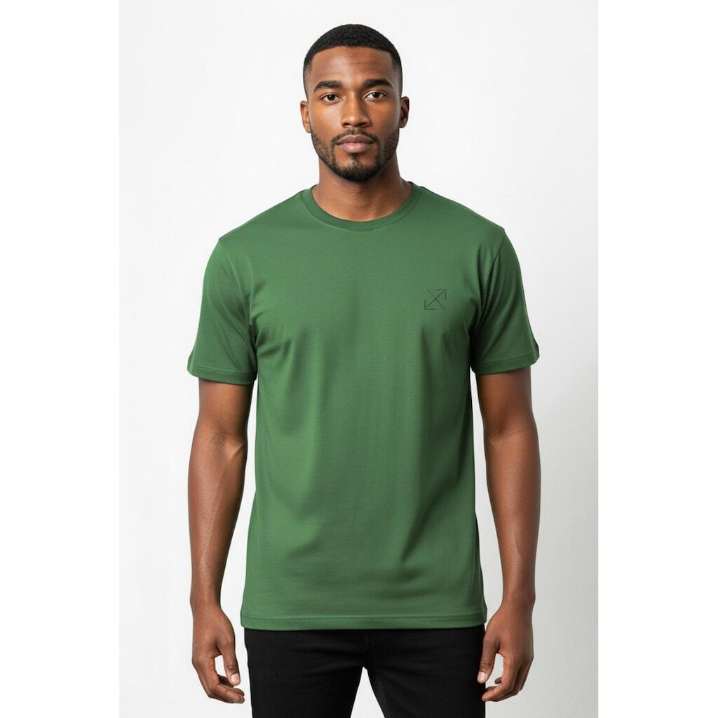 Camiseta lisa masculina reta manga curta com elastano 59016
