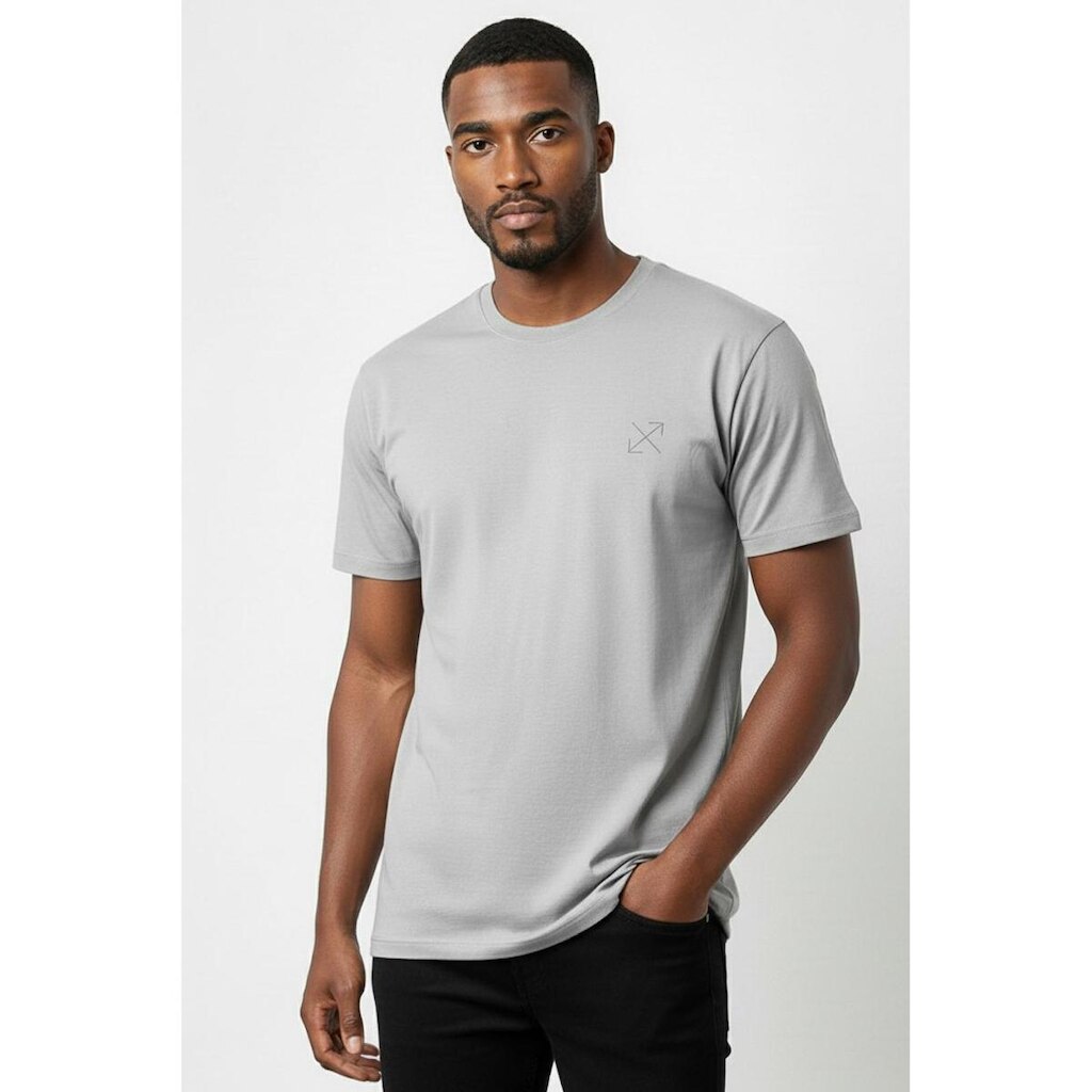 Camiseta lisa masculina reta manga curta com elastano 59016