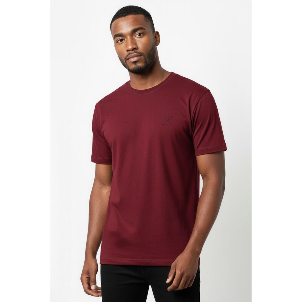Camiseta lisa masculina reta manga curta com elastano 59016