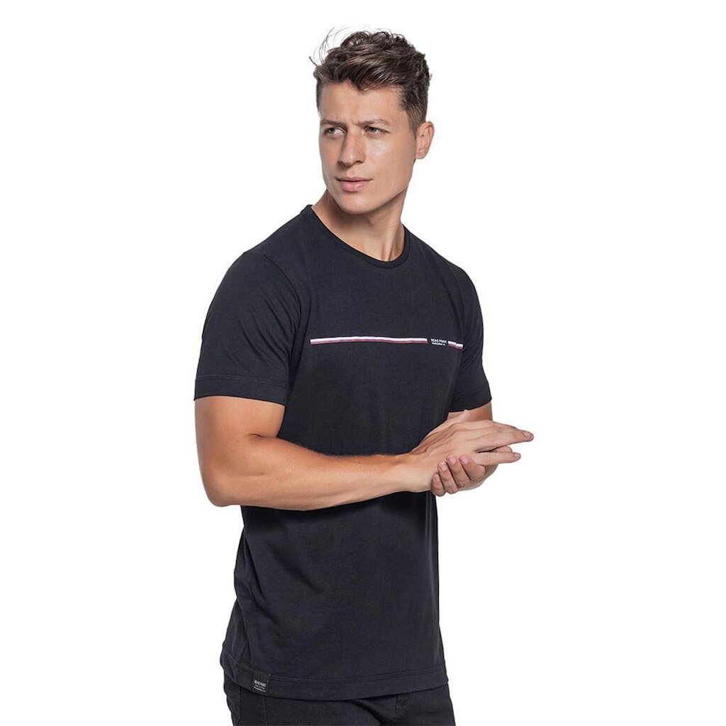 Camiseta Listra Central Liso Algodão - Remo Fenut