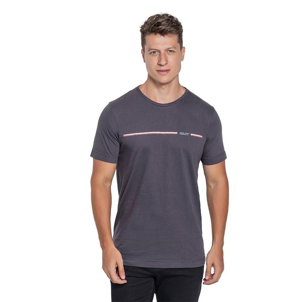 Camiseta Listra Central Liso Algodão - Remo Fenut