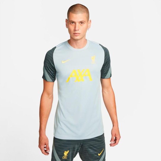 Camiseta Liverpool FC Strike Masculina - Cinza Menor preço em Camiseta Liverpool FC Strike Masculina - Cinza