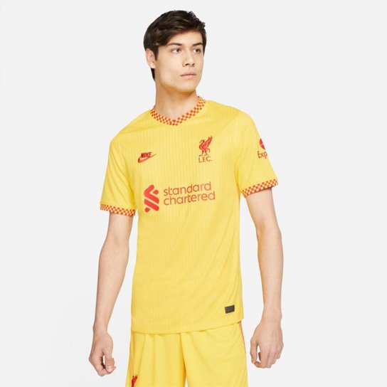 Camiseta Liverpool Nike 2021/22 Stadium Third Masculina - Amarelo Menor preço em Camiseta Liverpool Nike 2021/22 Stadium Third Masculina - Amarelo