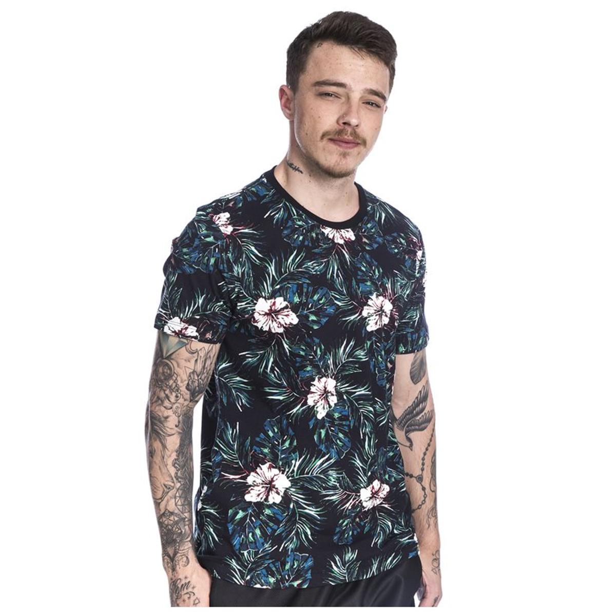camiseta floral verde