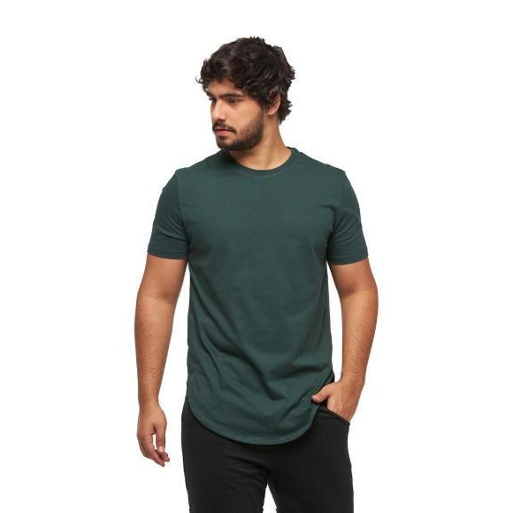 Camiseta Long Line Masculina Oversized Manga Curta-ROSAPINK-P