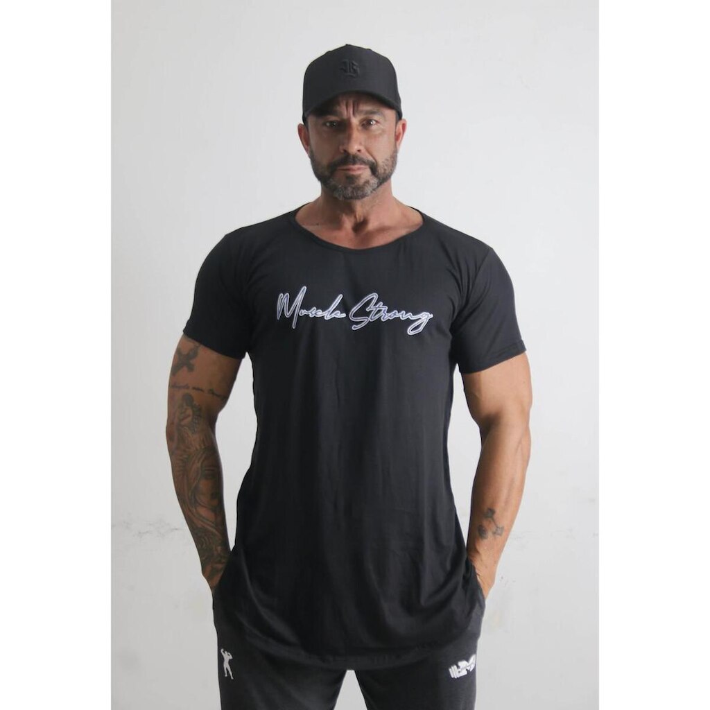 Camiseta Long Preta Contour Fine Line