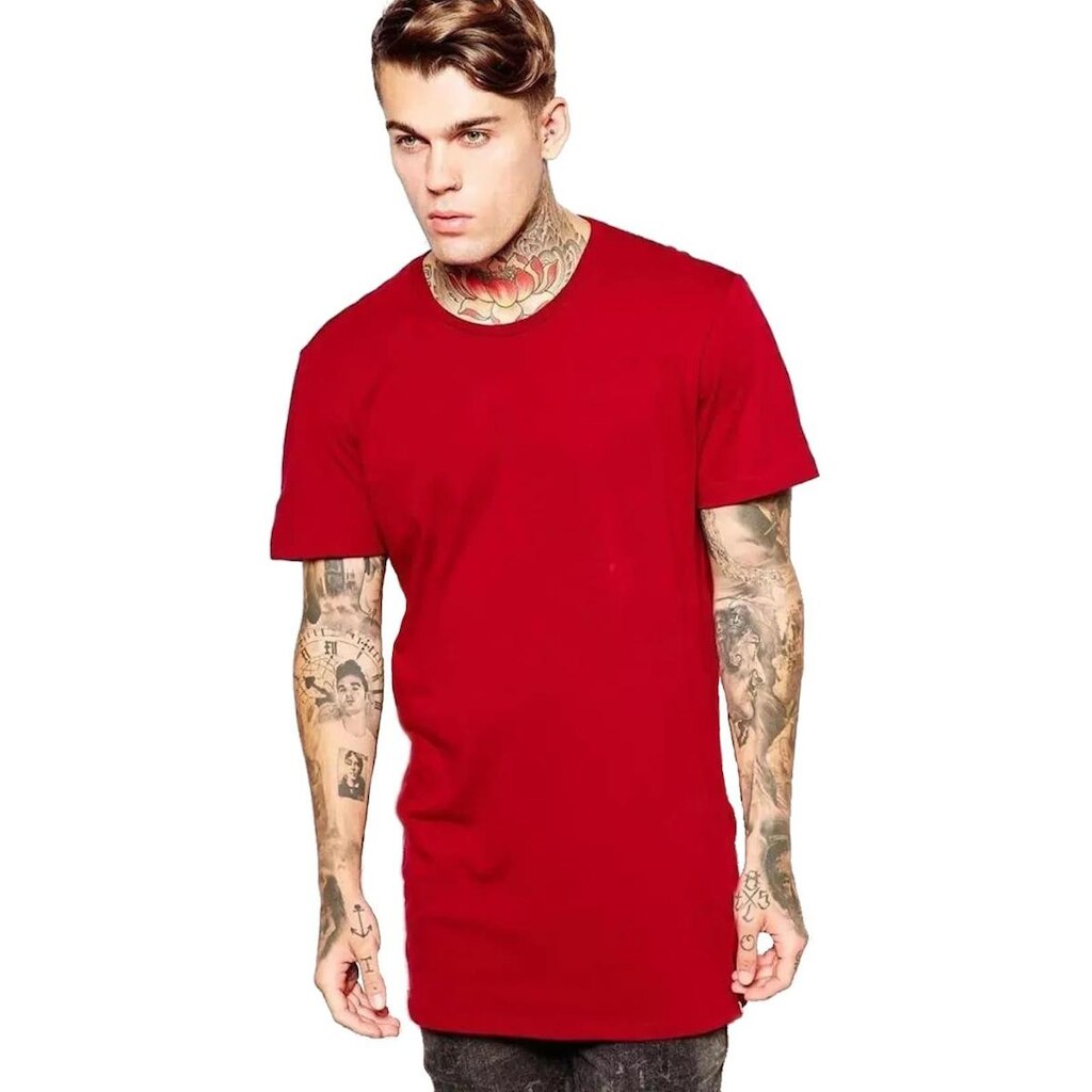 Camiseta Longa Oversized Lisa Básica