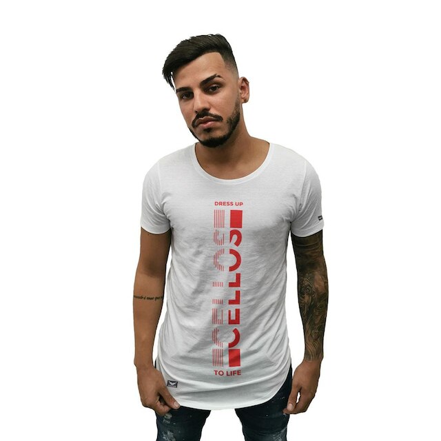 Camiseta Longline Cellos Vertical II Premium Masculina - Branco | Netshoes