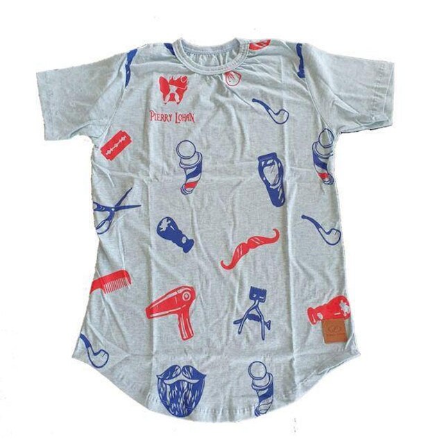 Camiseta Longline de Algodão Estampada Pierry Lohan - L11