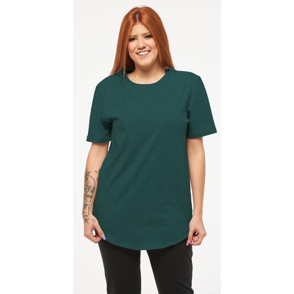 Camiseta Longline Feminina Manga Curta Oversized