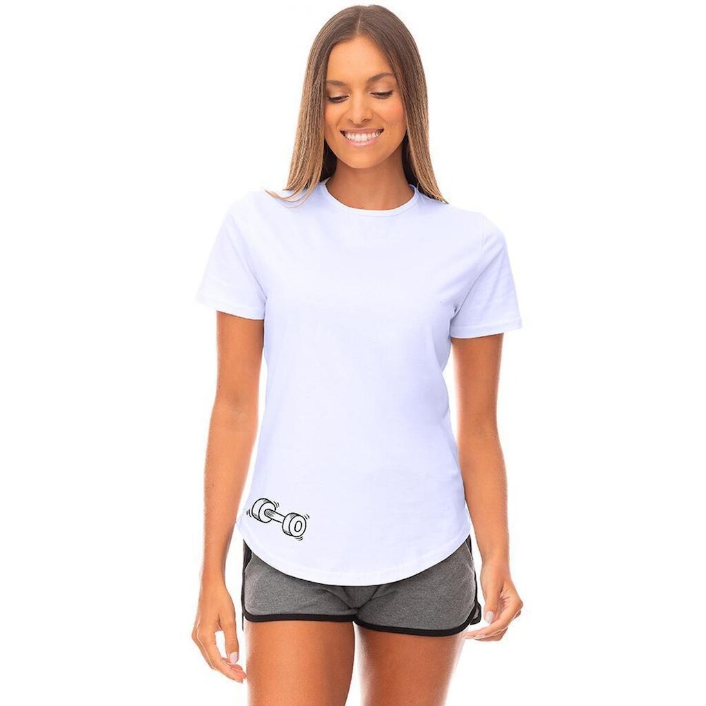 Camiseta Longline Feminina MXD Conceito Estampas Moda Fitness
