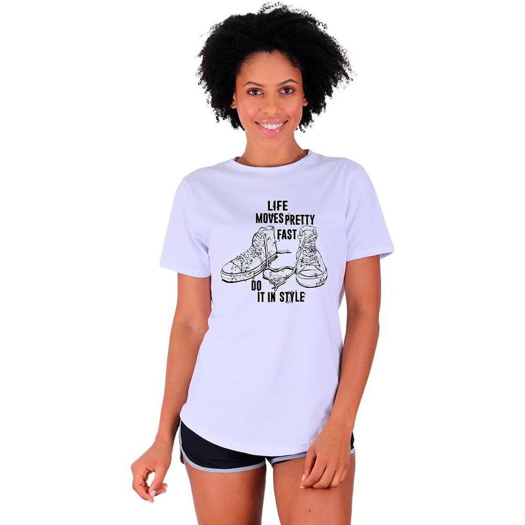 Camiseta Longline Feminina MXD Conceito Estampas Moda Fitness