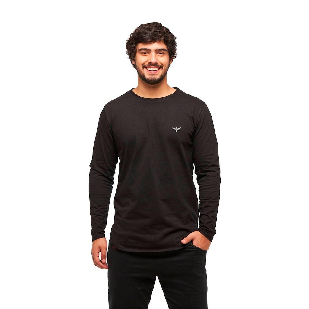 Camiseta Longline Logo Konoa Manga Comprida Oversized