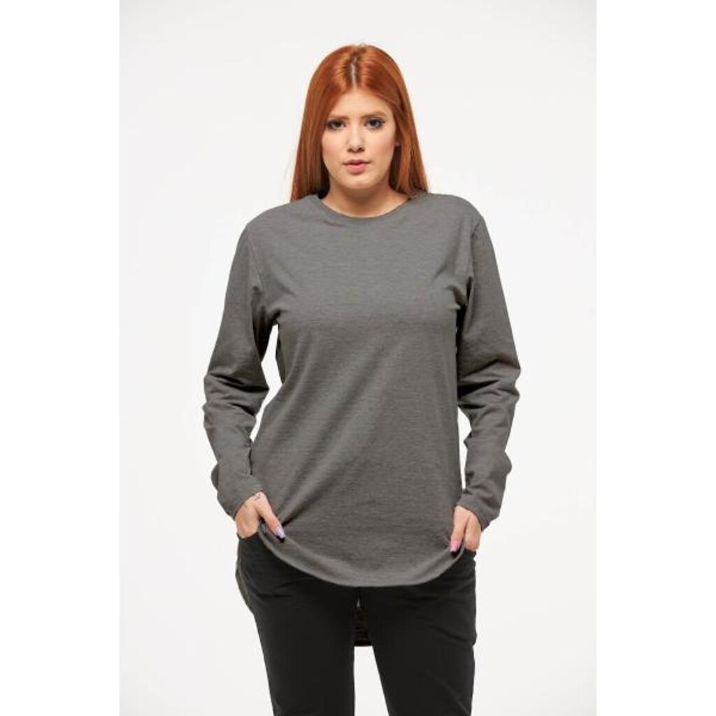 Camiseta Longline Manga Comprida Longa Feminina Oversized