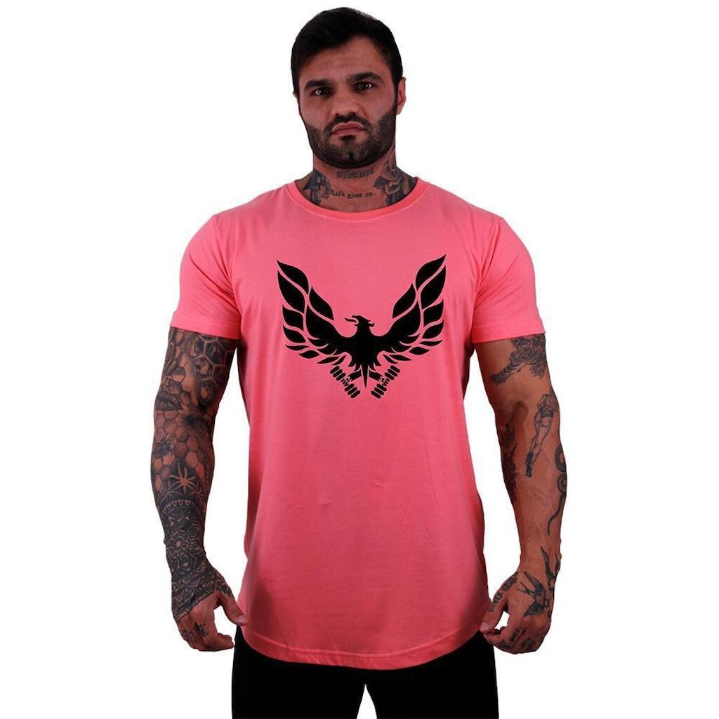 Camiseta Longline Manga Curta A Conceito Fênix Com Halteres