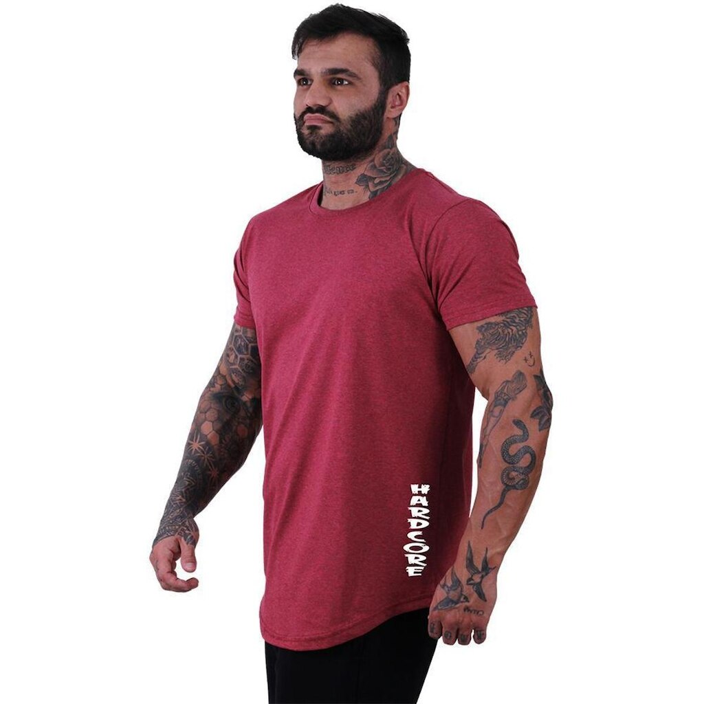 Camiseta Longline Manga Curta Alto Conceito Skull With Cap