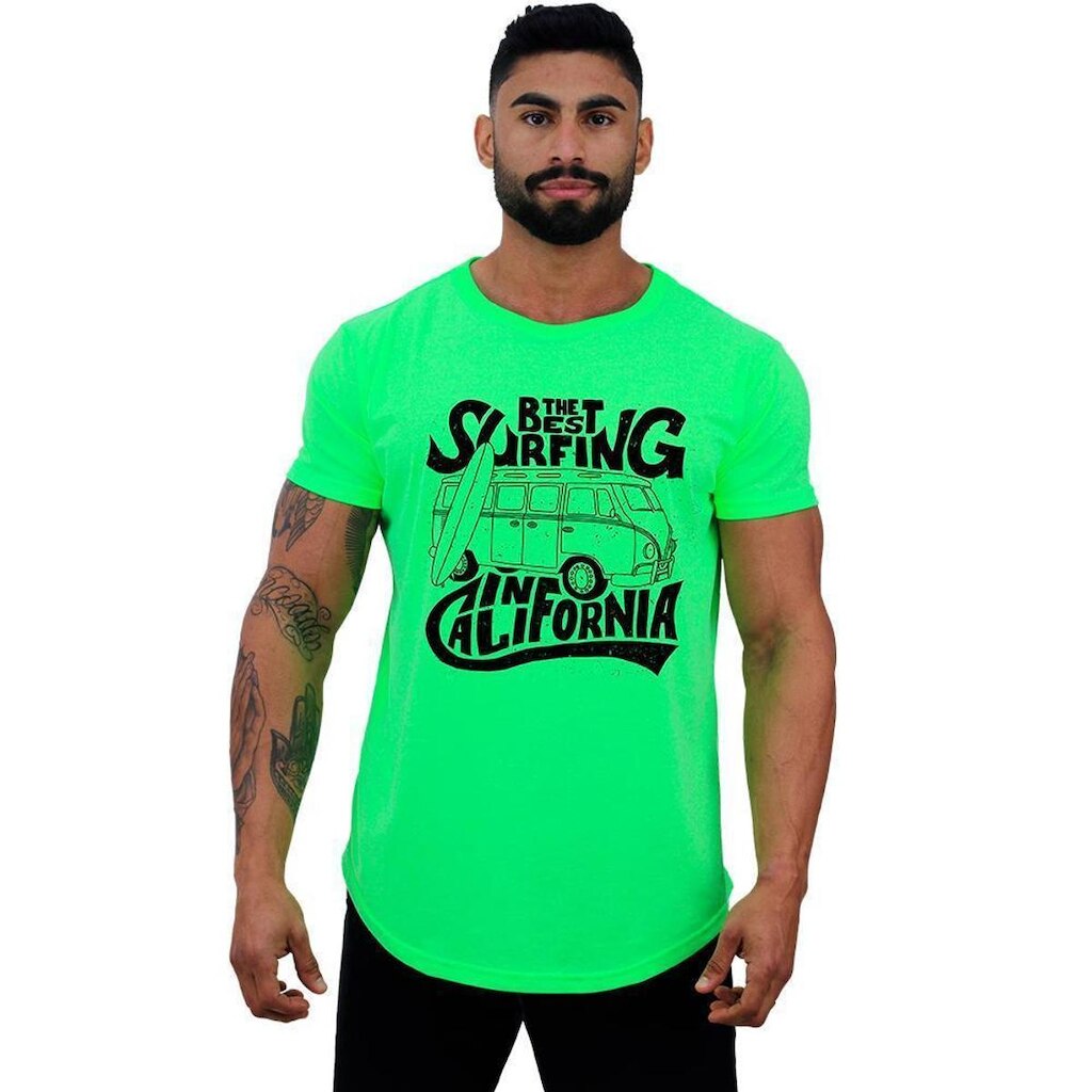 Camiseta Longline Manga Curta Alto Conceito Surf Fusca