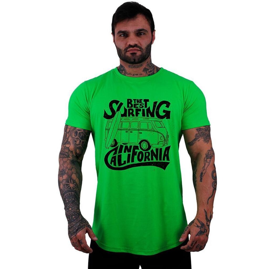Camiseta Longline Manga Curta Alto Conceito Surf Hawaii