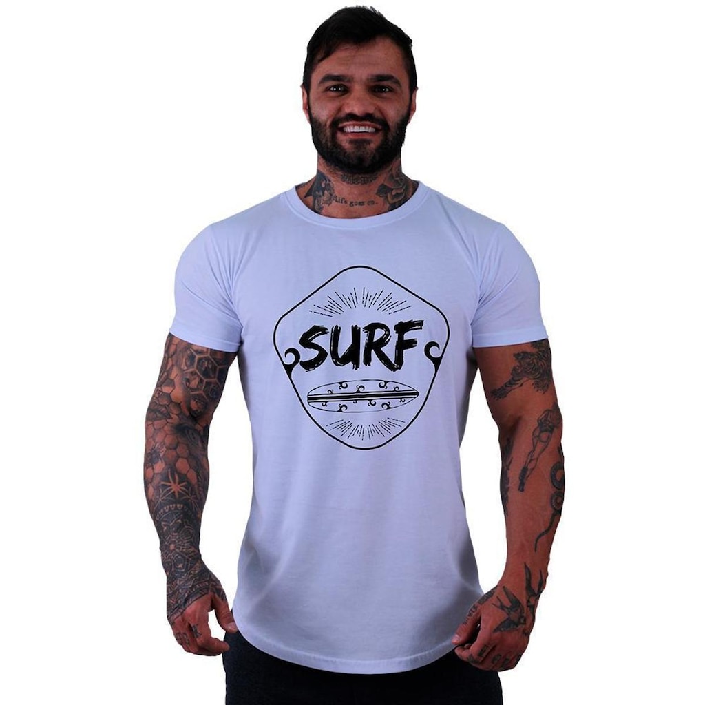 Camiseta Longline Manga Curta Alto Conceito Surf Malibu Beach