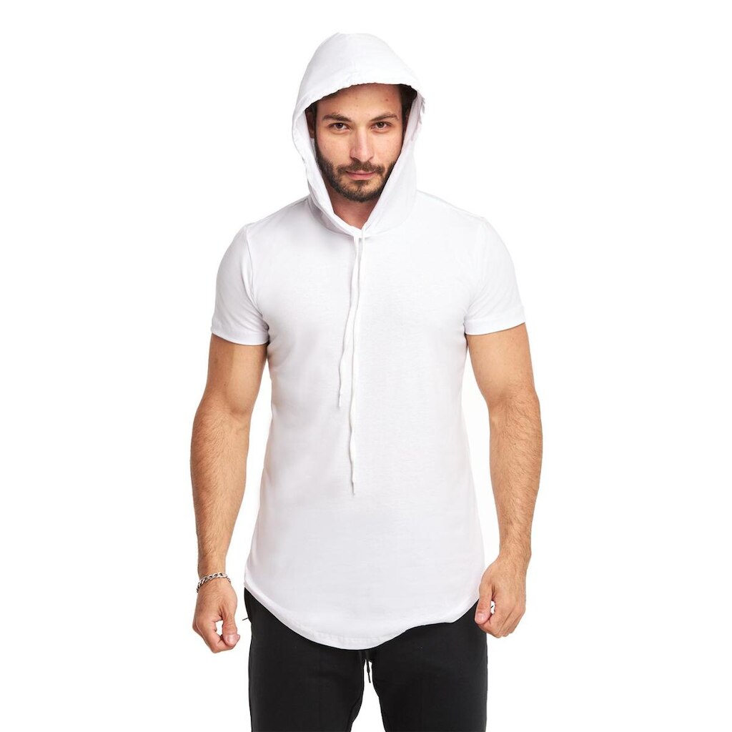 Camiseta Longline Manga Curta com Capuz Oversized C14 Wooks-VERDE-GG