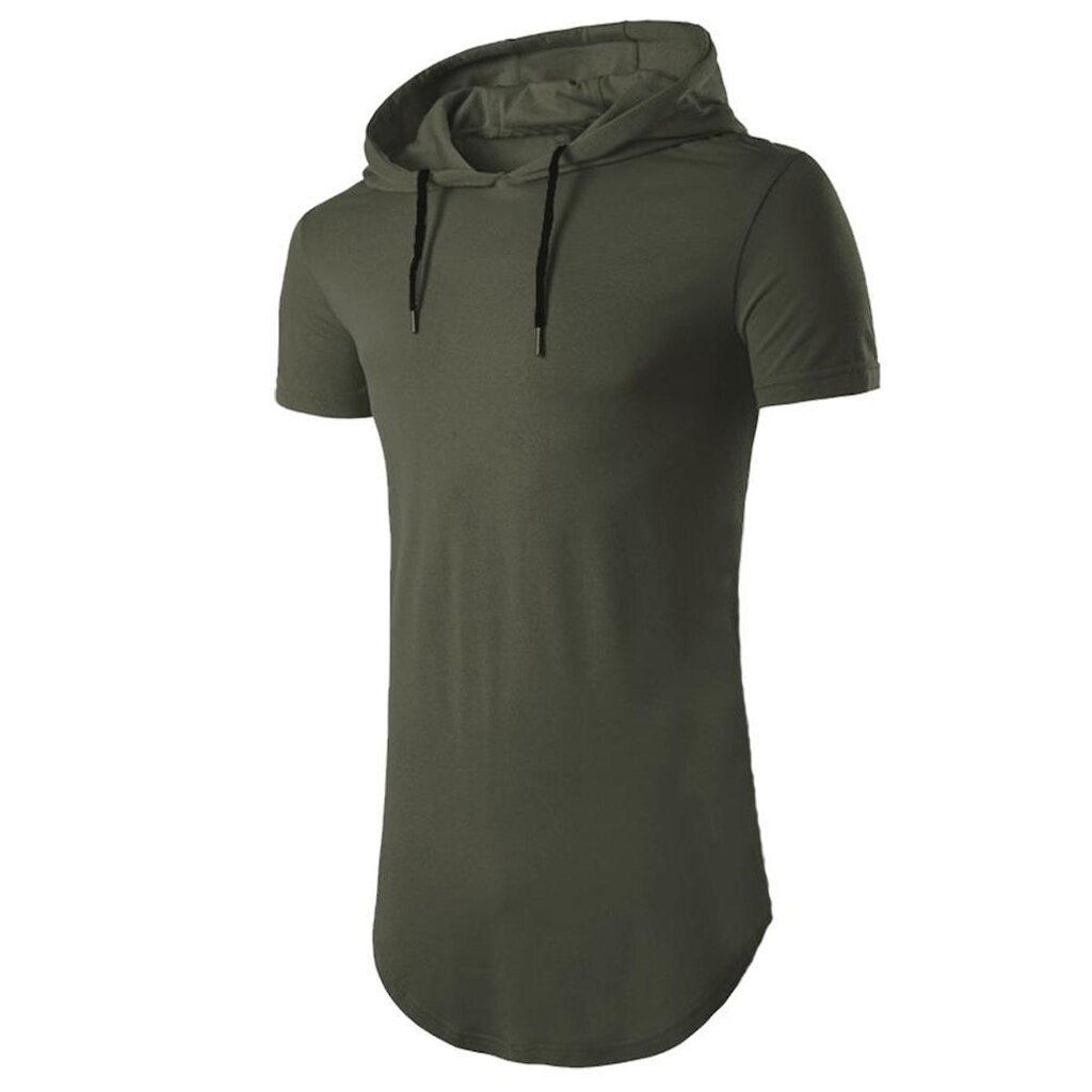 Camiseta Longline Manga Curta com Capuz Plus Size C14plus-CINZAGRAFITE-G4