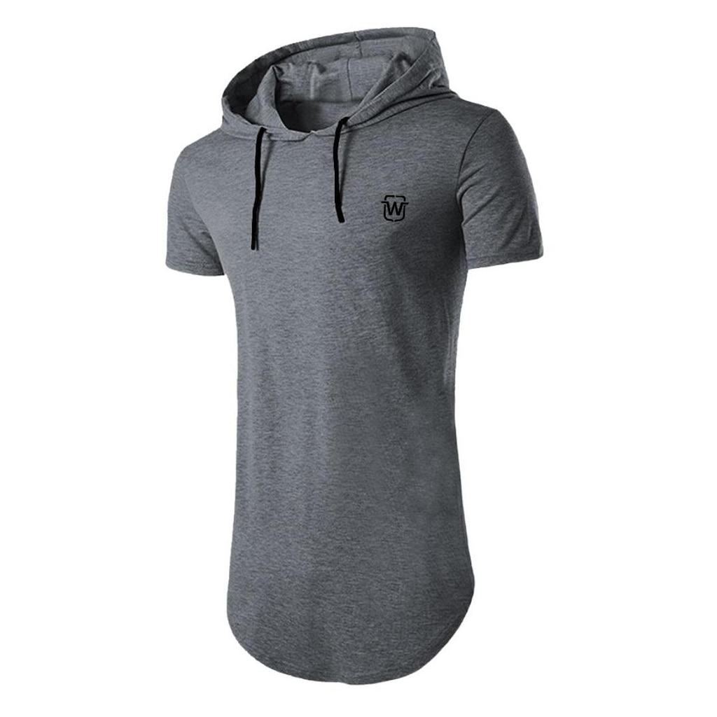 Camiseta Longline Manga Curta com Capuz Plus Size WC14plus-VERDE-G1