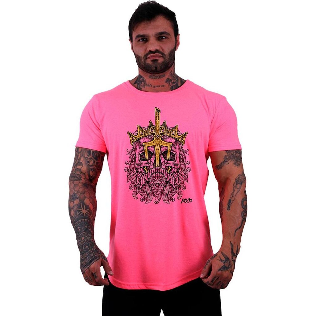 Camiseta Longline Manga Curta MXD Conceito King Skull