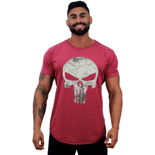 Camiseta Longline Manga Curta MXD Conceito Punisher - Vermelho é ruim? Camiseta Longline Manga Curta MXD Conceito Punisher - Vermelho é boa?