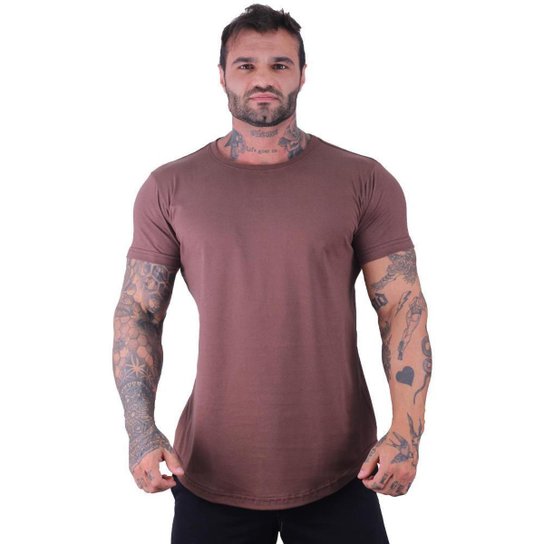 Camiseta Longline Manga Curta MXD Ftiness Sem Estampa com Cores Casuais e Básicas da Moda - Marrom Escuro é ruim? Camiseta Longline Manga Curta MXD Ftiness Sem Estampa com Cores Casuais e Básicas da Moda - Marrom Escuro é boa?