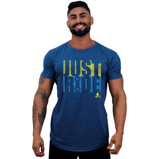 Camiseta Longline Masculina MXD Conceito T-shirt Casual MTB Mountain Bike  Estilo Ciclista da Moda