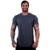 Camiseta Longline MXD Conceito Estampada Academia Treino Fit - Chumbo+Branco