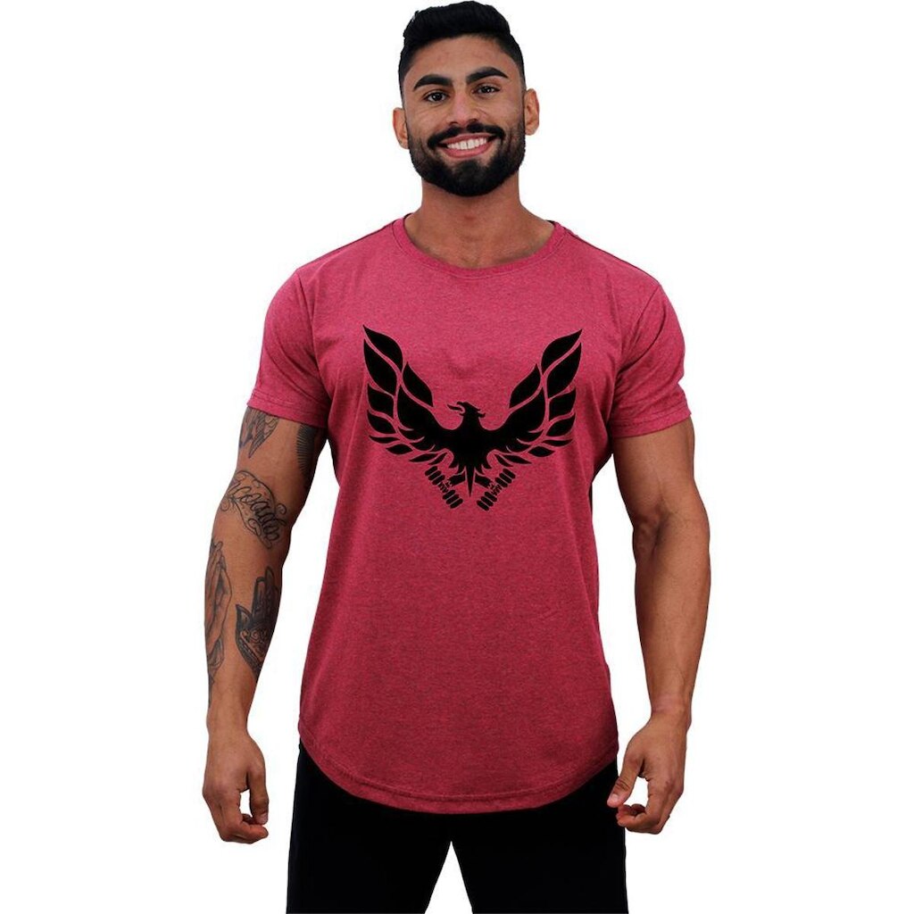 Camiseta Longline MXD Conceito Fênix Com Halteres Masculina