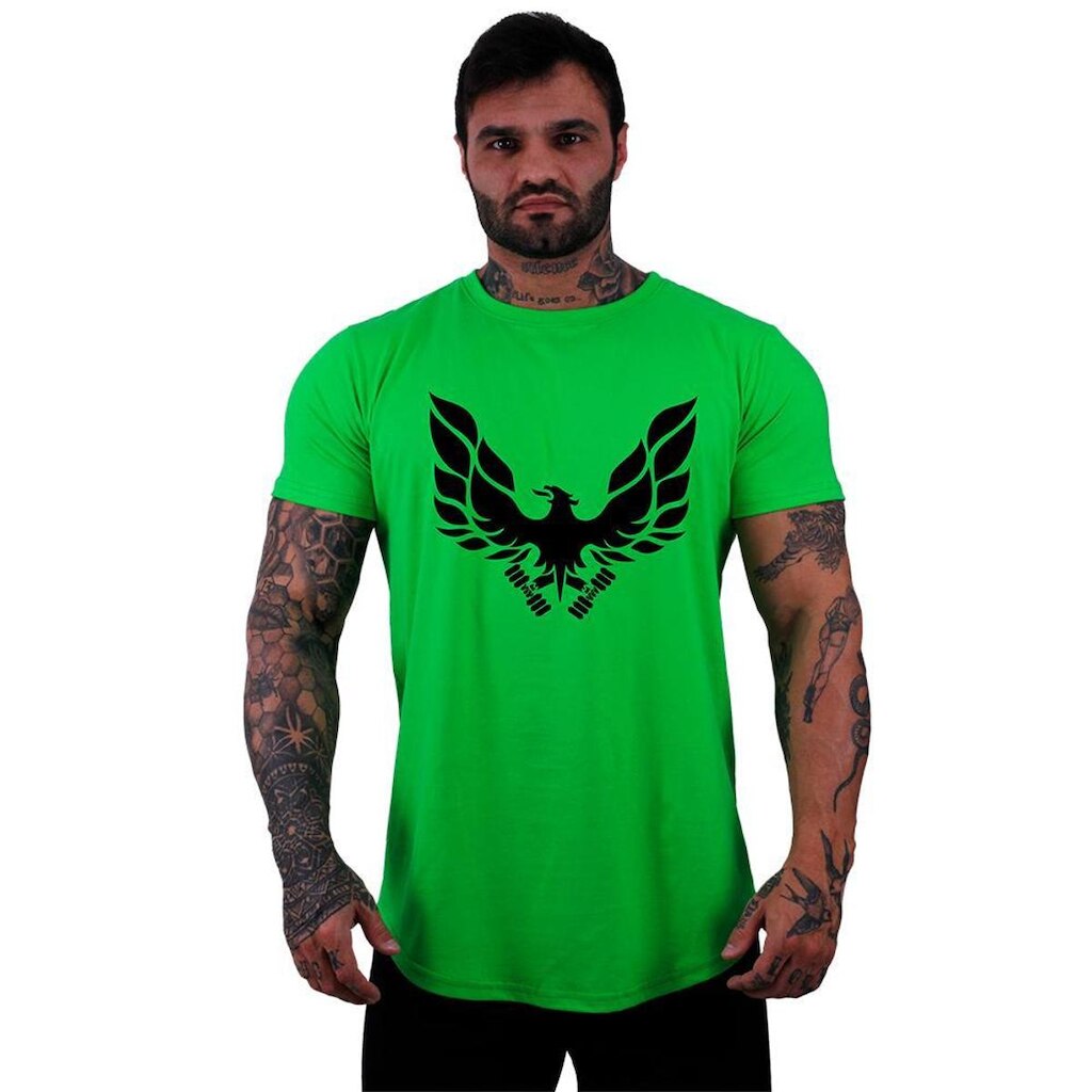 Camiseta Longline MXD Conceito Fênix Com Halteres Masculina