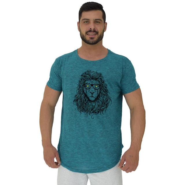 Camiseta Longline MXD Conceito Lion Masculina - Azul Petróleo+Azul é boa?