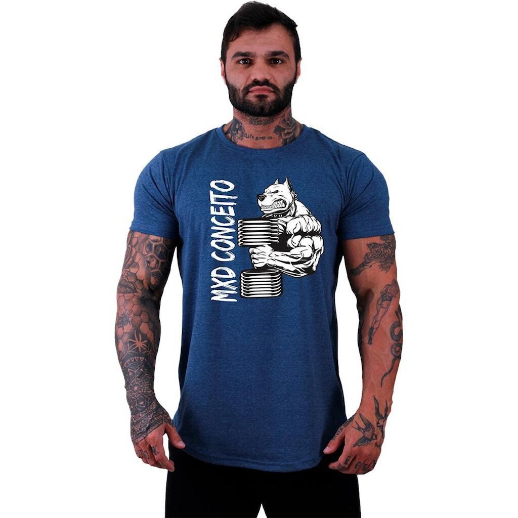 Camiseta Longline MXD Conceito Pitbull BodyBuilder Masculina