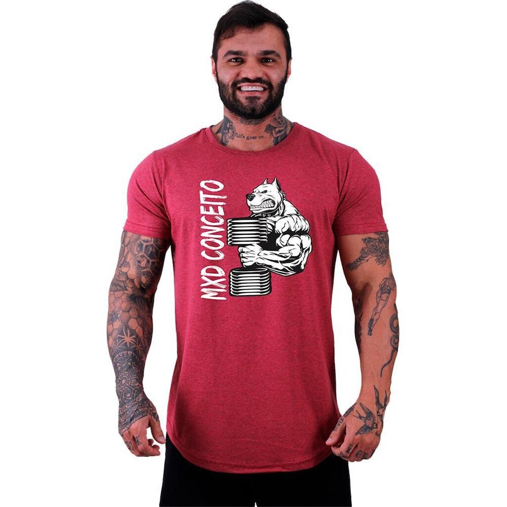 Camiseta Longline MXD Conceito Pitbull BodyBuilder Masculina