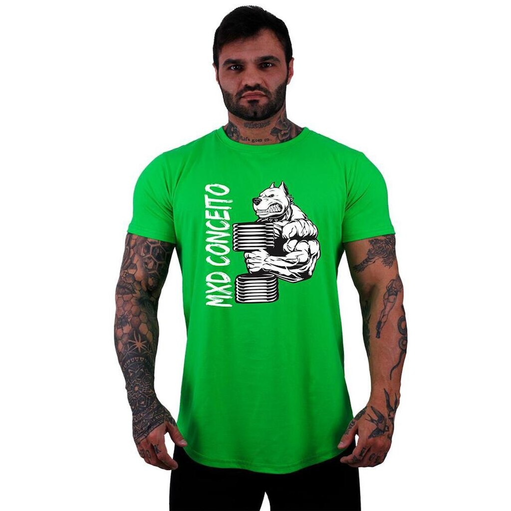 Camiseta Longline MXD Conceito Pitbull BodyBuilder Masculina