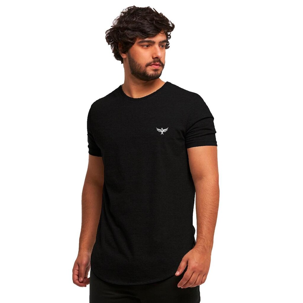 Camiseta Longline PlusSize Masculina Logo Konoa Manga Curta