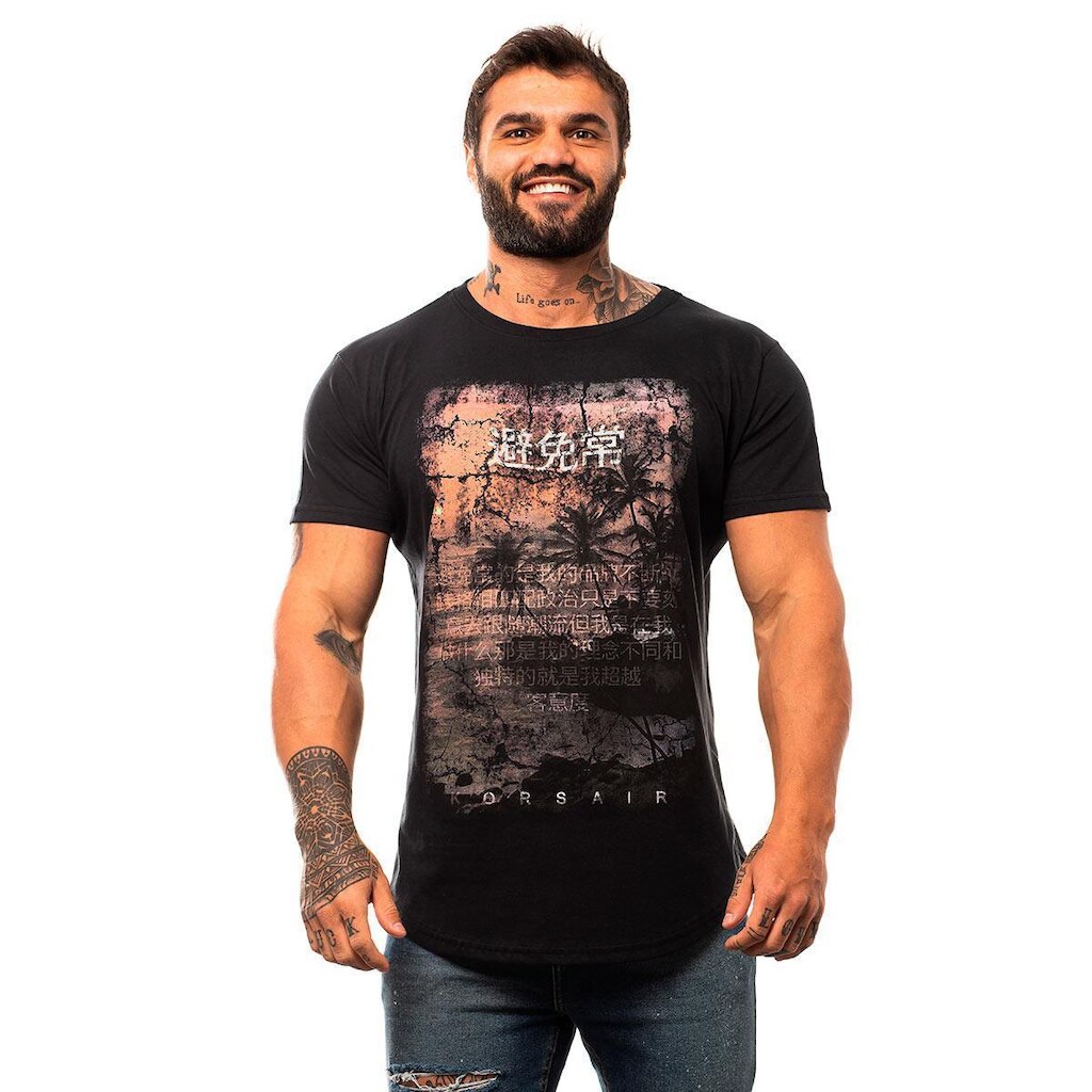 Camiseta Longline Premium Masculina MXD Conceito Tokyo Beach