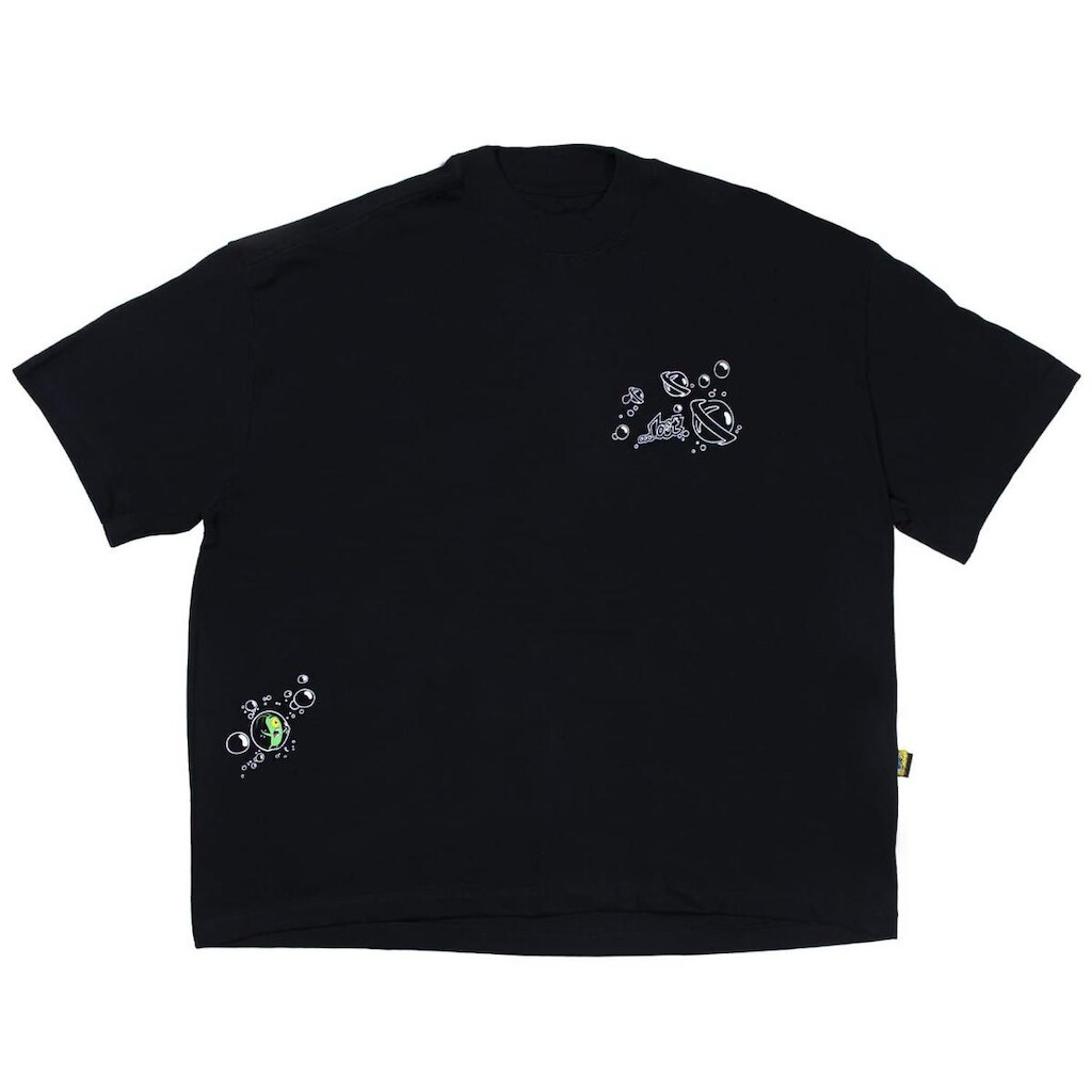 Camiseta Lost X Bob Esponja Box Quadrada Bubble Preto