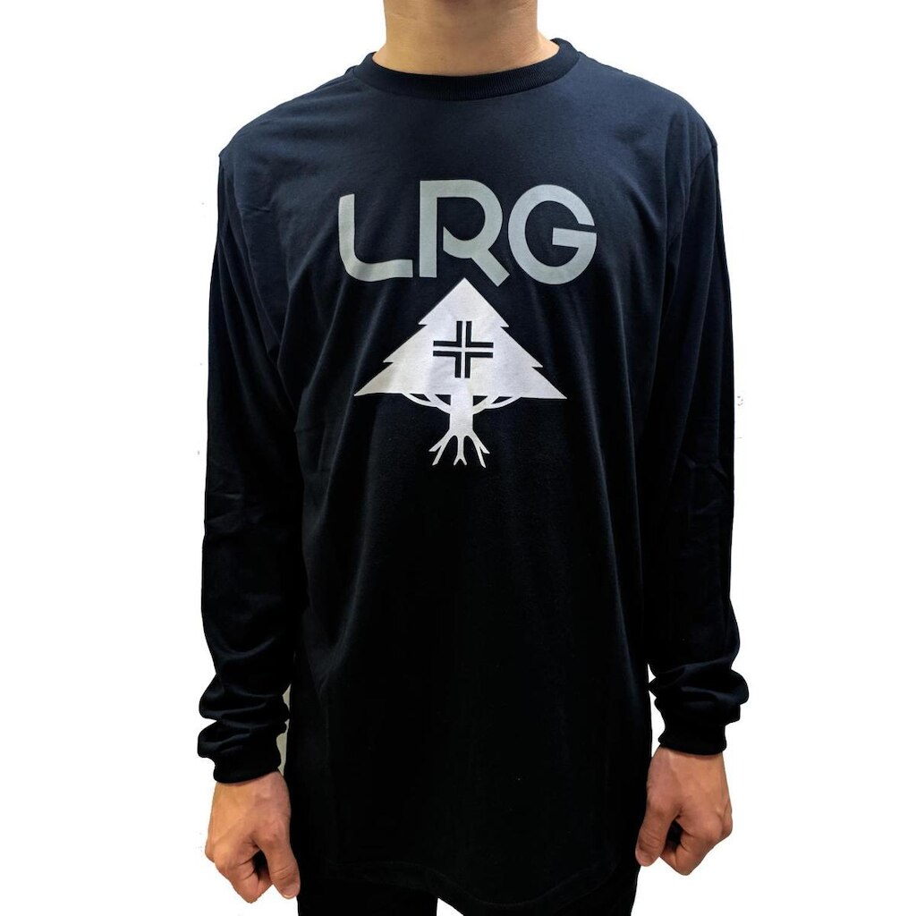 Camiseta LRG Manga Longa Logo Stack Preta