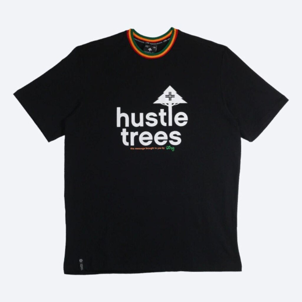 CAMISETA LRG OVERSIZE HUSTLE TREES KNIT PRETO