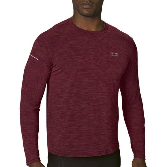 Camiseta Lupo Poliamida Manga Longa Masculina - Vinho Menor preço em Camiseta Lupo Poliamida Manga Longa Masculina - Vinho