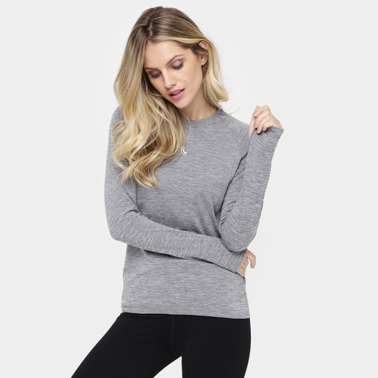 Camiseta Lupo Wrun Manga Longa Feminina - Cinza