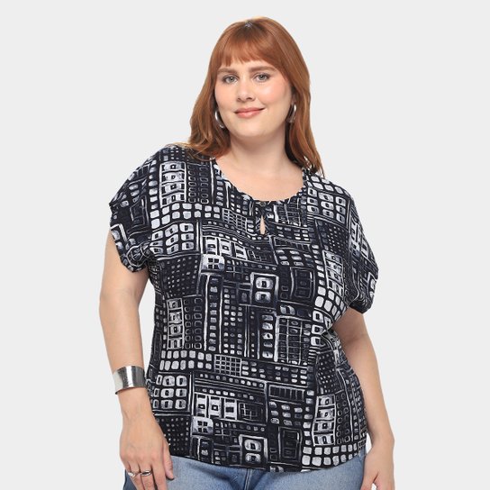 Camiseta Maelle Plus Size feminino 15401 - Preto Menor preço em Camiseta Maelle Plus Size feminino 15401 - Preto