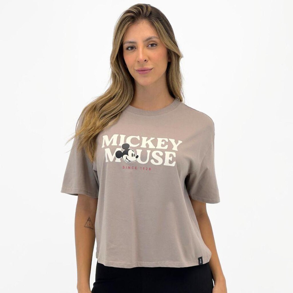 Camiseta Malwee T-Shirt Box Mickey/Minnie Manga Curta Feminina