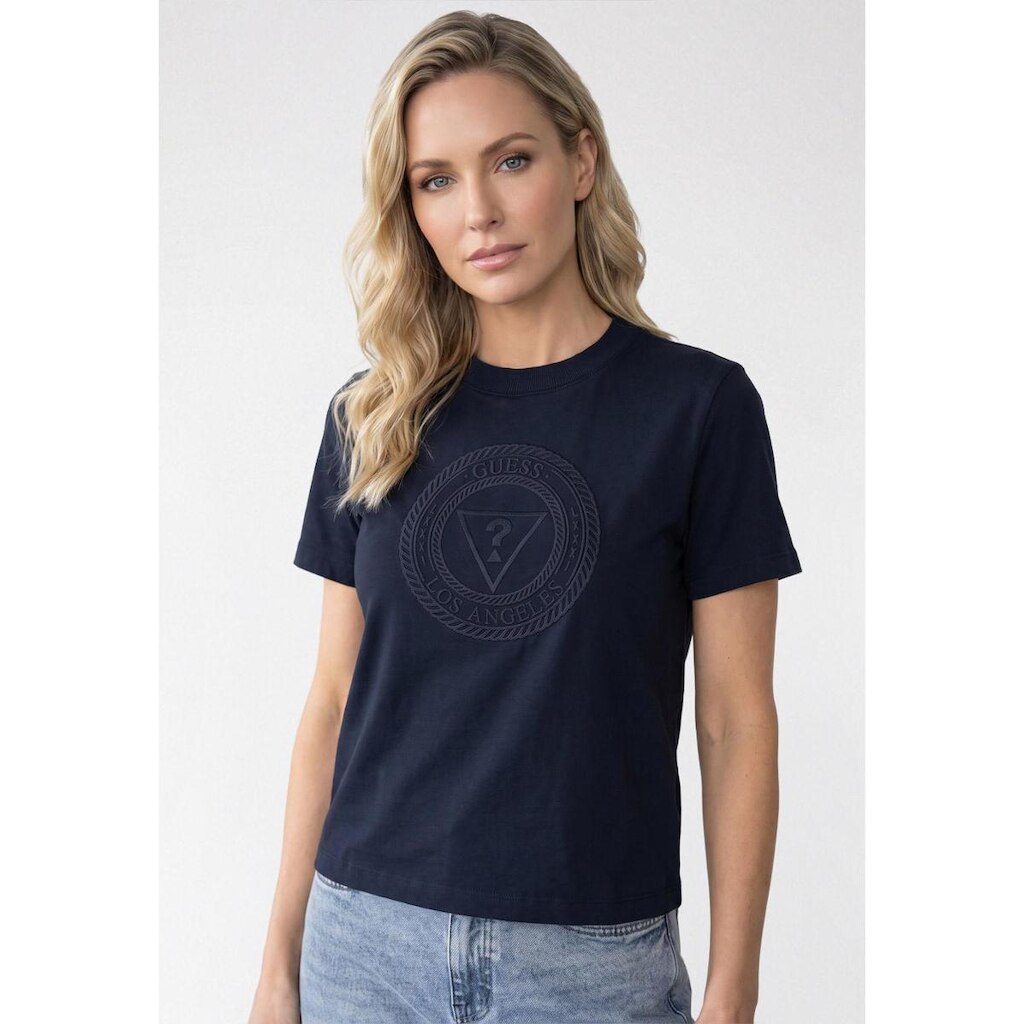 Camiseta Mandala Silk Relevo Azul Escuro